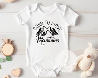 Neugeborenen Coming Home Outfit, Take Home Outfit, Berg Baby Geschenk, Gender Neutral Baby Kleidung für Jungen oder Mädchen, geboren, um Berge zu versetzen