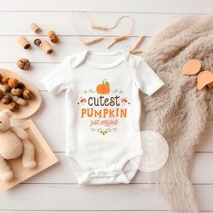 Pumpkin Bodysuit, Fall Pumpkin Toddler Shirts, Fall Infant Clothing Baby Shower Gifts, The Cutest Pumpkin Just Arrived