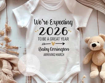 Annuncio di gravidanza personalizzato - Annuncio della gravidanza a familiari, amici, nonni, genitori - Annuncio del bambino di Capodanno - Annuncio del bambino sui social media