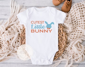 Cutest Little Bunny, Cute Easter Outfit for Boy or Girl, Easter Gifts for Toddler, Bunny Rabbit, Easter Baby Clothes