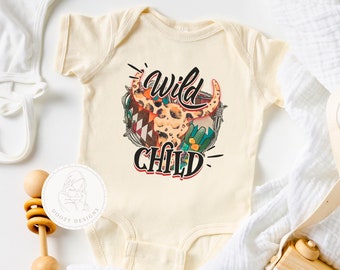 Wild Child, Boho Baby Bodysuit, Neutral Baby Clothes, Retro Baby Shirts, Gender Neutral Baby Clothes