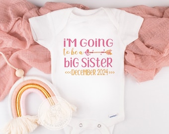 I'm Going to be a Big Sister. Promoted to Big Sister, Big Sister Shirts for Kids, Custom Sibling Pregnancy Announcement with Due Date