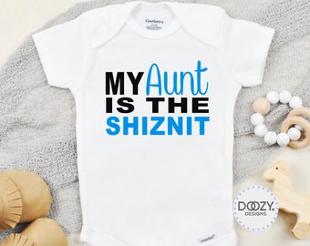 Body engraçado para tia ®, Minha tia é demais, Roupa de bebê para tia, Presente de chá de bebê da tia, Camiseta legal para tia