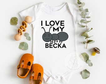 I Love My Aunt Bodysuit, Custom Aunt Baby Gift, Personalized Love My Aunt Shirt, Funny Auntie Baby Clothes