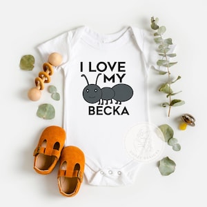 I Love My Aunt Bodysuit, Custom Aunt Baby Gift, Personalized Love My Aunt Shirt, Funny Auntie Baby Clothes