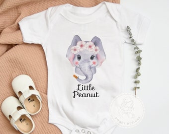 Infant Elephant Bodysuit, Elephant Baby Gift, Little Peanut Baby, Baby Girl Elephant Shirt, Elephant Baby Shower