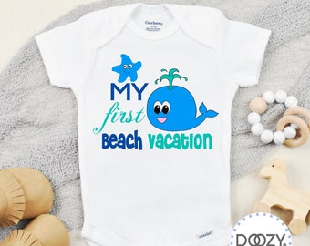 Beach Baby Onesie ® - Summer Baby Outfit - Whale Baby Clothes - Ocean Baby Shower Gift - Baby Bodysuit - My First Beach Vacation