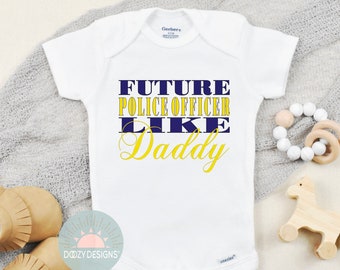 Police Officer Onesie ® - Baby Police Gifts - Law Enforcement Baby Announcement - Baby Shower Gift - Future Police Officer Like Dady