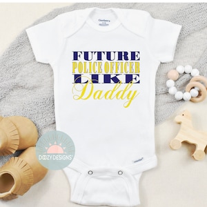 Police Officer Onesie ® - Baby Police Gifts - Law Enforcement Baby Announcement - Baby Shower Gift - Future Police Officer Like Dady