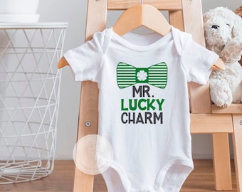 Baby Boy St. Patrick's Day Bodysuit or Toddler Shirt, St. Patty's Day Outfit, Irish Baby, Funny Baby Boy Shirts, Mr. Lucky Charm