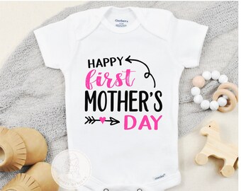 Happy First Mother's Day Onesie ®, Custom Mother's Day Gift from Baby, New Mom Gift, Happy Mother's Day