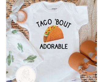Taco Onesie ®, Mexican Baby Onsie, Funny Baby Clothes, Fiesta Shirt, Taco Bout Adorable