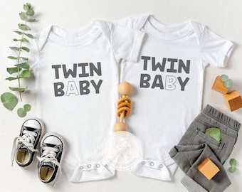 Twin A and B, Newborn Twin Take Home Outfits, Coming Home Outfit, Cute Newborn Twin Outfits for Boy or Girl, Twin Toddler Shirts