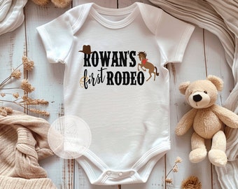 First Rodeo Birthday Shirt, My First Rodeo Bodysuit, Personalized Rodeo Birthday Outfit, Western Cowboy Theme First Birthday Party