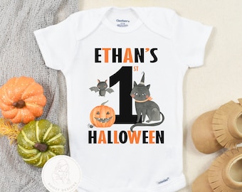 PERSONALIZED erste Halloween Baby Body ®, 1st Halloween Baby Shirt, Benutzerdefinierte Baby Name Shirt, Herbst Baby Onsie, Halloween Outfit