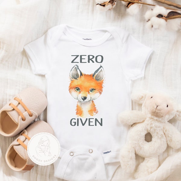 Zero Fox Given Onesie ®, Fox Baby Gifts, Funny Fox Shirt, Cute Boho Baby Clothes, Baby Shower Gift for Boy, Baby Fox Gift