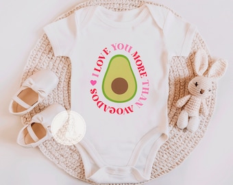 Body de bebé con aguacate, "Te quiero más", regalo unisex para baby shower