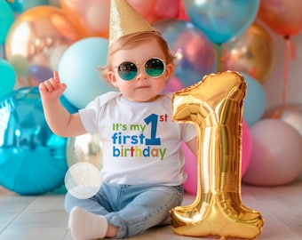 My First Birthday Shirt for Baby Boy or Girl, Custom First Birthday Bodysuit, The Big One, 1st Birthday Shirt | Cake Smash Outfit