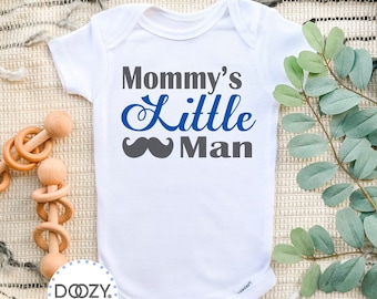 Mommy's Little Man Mustache Onesie ® Bodysuit, Mommy Baby Outfit, Mustache Onesie, Newborn Baby Boy Clothes, Baby Shower Gifts for Boy