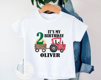 Farm Second Birthday Shirt, Two Year Old Birthday Boy, Tractor Birthday Shirt, It's My Second Birthday, Farm Theme Birthday for a Boy