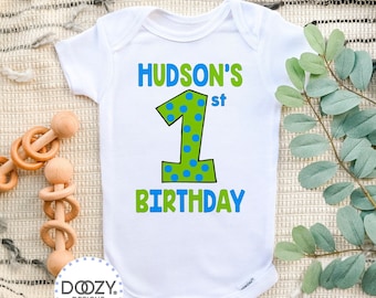 Custom First Birthday Onesie ® Boy, First Birthday Shirt, Cake Smash Outfit, Baby Onesie with Name, My First Birthday