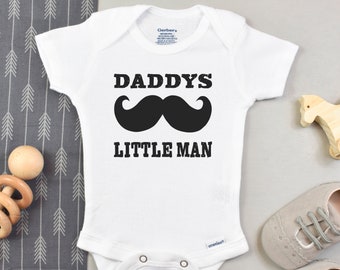 Daddy's Little Man Mustache Onesie, Baby Shower Gift