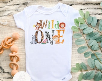 Wild One First Birthday Onesie ® or Shirt, Wild One Birthday, Zoo Animals Birthday Shirt, First Birthday Outfit Boy Girl, Zoo Birthday Party