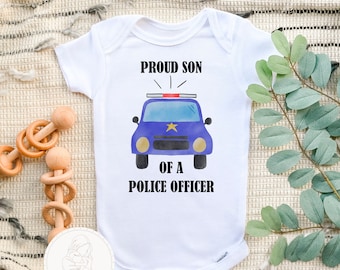 Police Onesie ® for Boy, Police Baby Gifts, Police Baby Clothes, Proud Son of a Police Officer