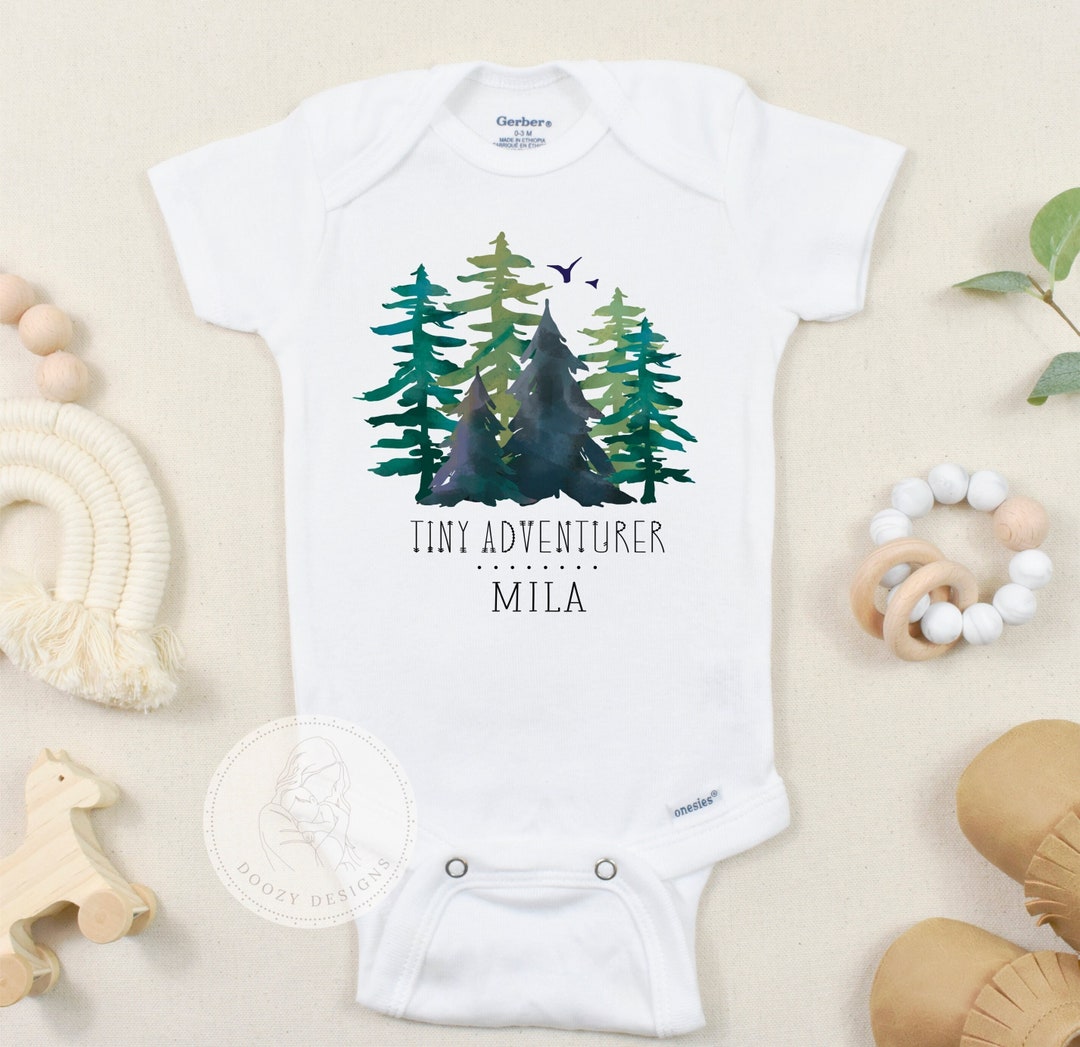 Tiny Adventurer Onesie ®, Mountain Baby Clothes, Camping Adventure