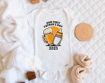 Our First Father's Day Shirt or Onesie®, Funny First Fathers Day Gift from Baby, Gift for New Dad