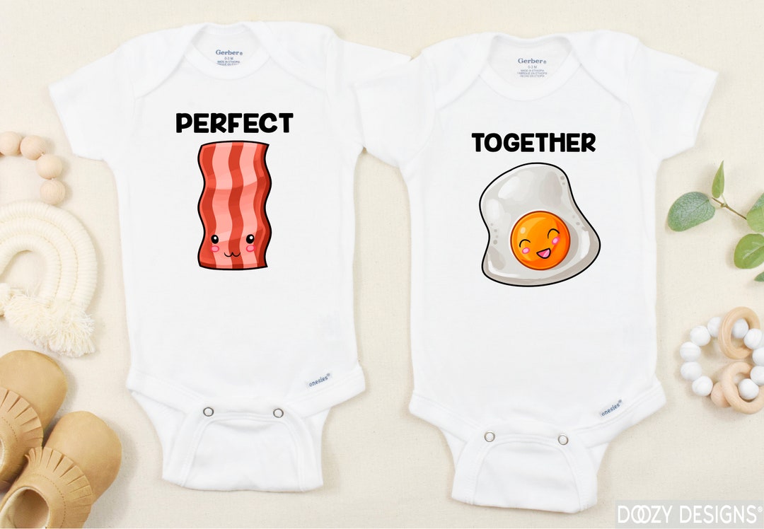 Funny Twin Onesies ® Bacon and Eggs Shirt Twin Shirts Etsy
