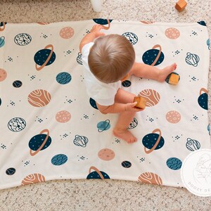 Outer Space Baby Blanket, Space Baby Gifts, Spaced Themed Nursery Decor, Planets Gift for Kids Baby Room, Custom Space Baby Shower Gift