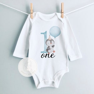 OshKosh Baby Boy Penguin Print Long Sleeve Bodysuit Shirt