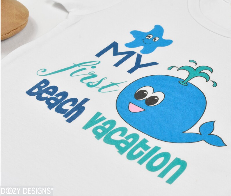 Beach Baby Onesie ® - Summer Baby Outfit - Whale Baby Clothes - Ocean Baby Shower Gift - Baby Bodysuit - My First Beach Vacation image 5