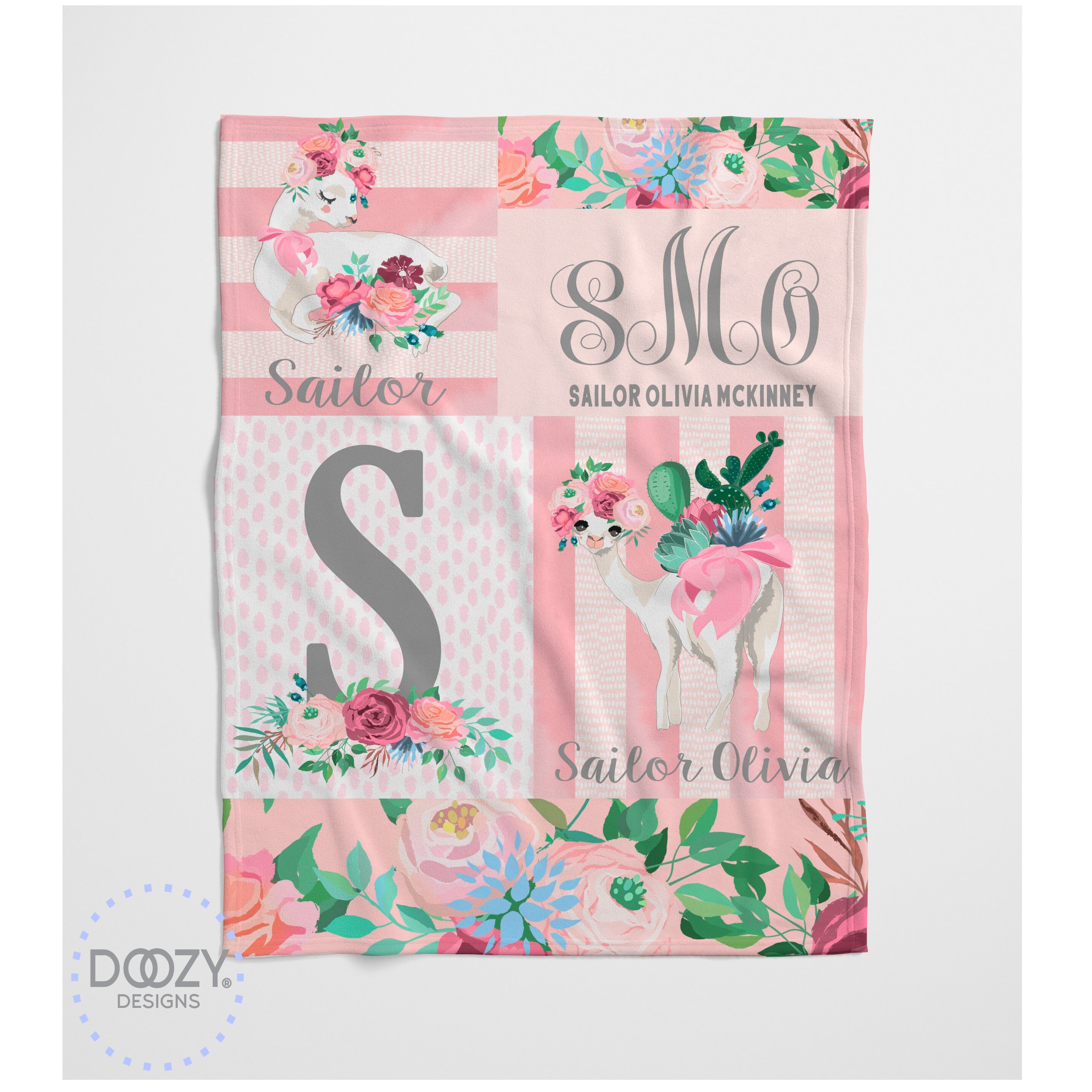 personalized llama blanket