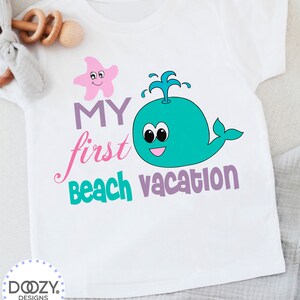 Beach Baby Onesie ® - Summer Baby Outfit - Whale Baby Clothes - Ocean Baby Shower Gift - Baby Bodysuit - My First Beach Vacation image 4