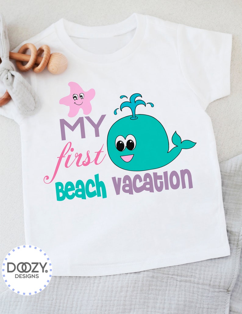 Beach Baby Onesie ® - Summer Baby Outfit - Whale Baby Clothes - Ocean Baby Shower Gift - Baby Bodysuit - My First Beach Vacation image 4