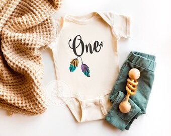 Boho First Birthday Bodysuit, One First Birthday Shirt, Boho Baby Girl Clothes