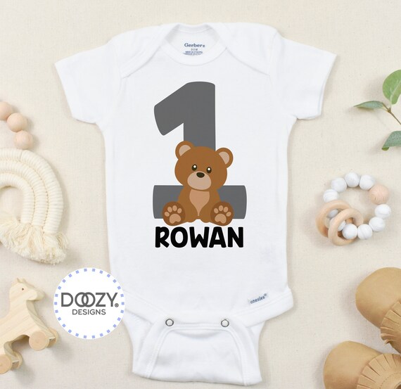 Personalised One 1st Birthday Embroidered Baby Romper Babygrow Gift Girls Boys 
