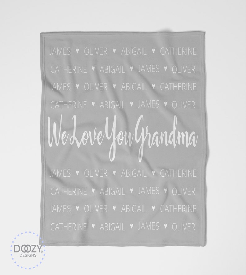 Personalized Grandma Blanket Blanket with Grandkids Names Etsy
