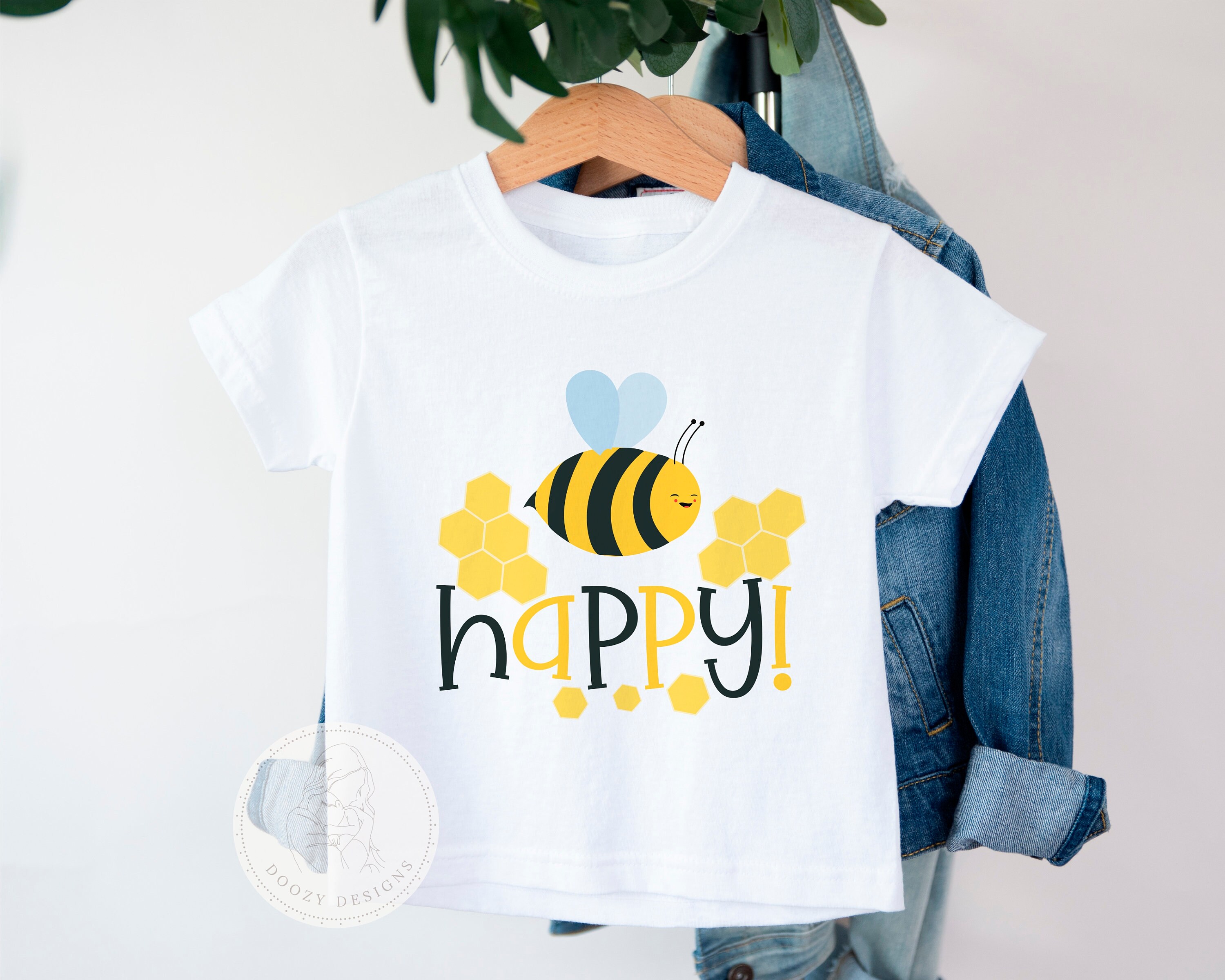 Be Happy Baby Bodysuit or T-shirt, Bumble Bee Baby Shower Gift