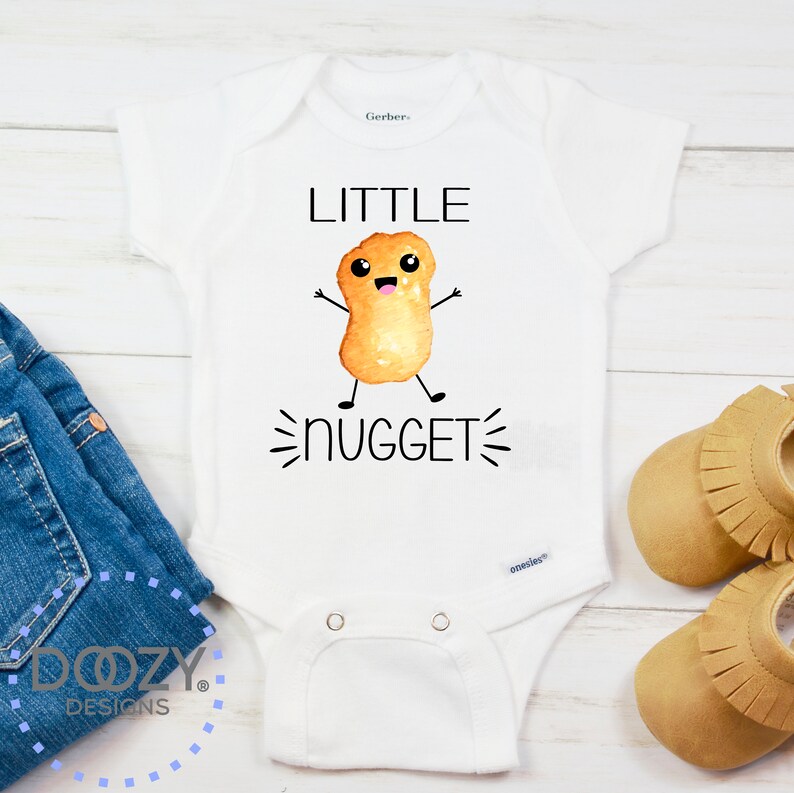 Little Nugget Onesie ® Chicken Nugget Baby Shirt Funny Baby Etsy