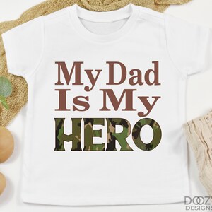 My Dad is My Hero Onesie®, Baby Announcements for Dad, Military Pregnacy Announcement, Father's Day Gift from Baby image 2