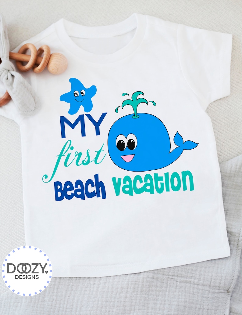 Beach Baby Onesie ® - Summer Baby Outfit - Whale Baby Clothes - Ocean Baby Shower Gift - Baby Bodysuit - My First Beach Vacation image 3