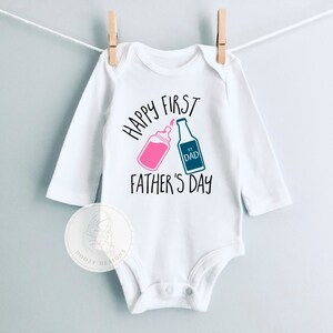 Erster Vatertag Bodsyuit, Schwangerschaftsankündigung, individuelles Geschenk für Papa, Baby Daddy Bier Shirt, glückliches erstes Vatertagsgeschenk Pink (As Shown)