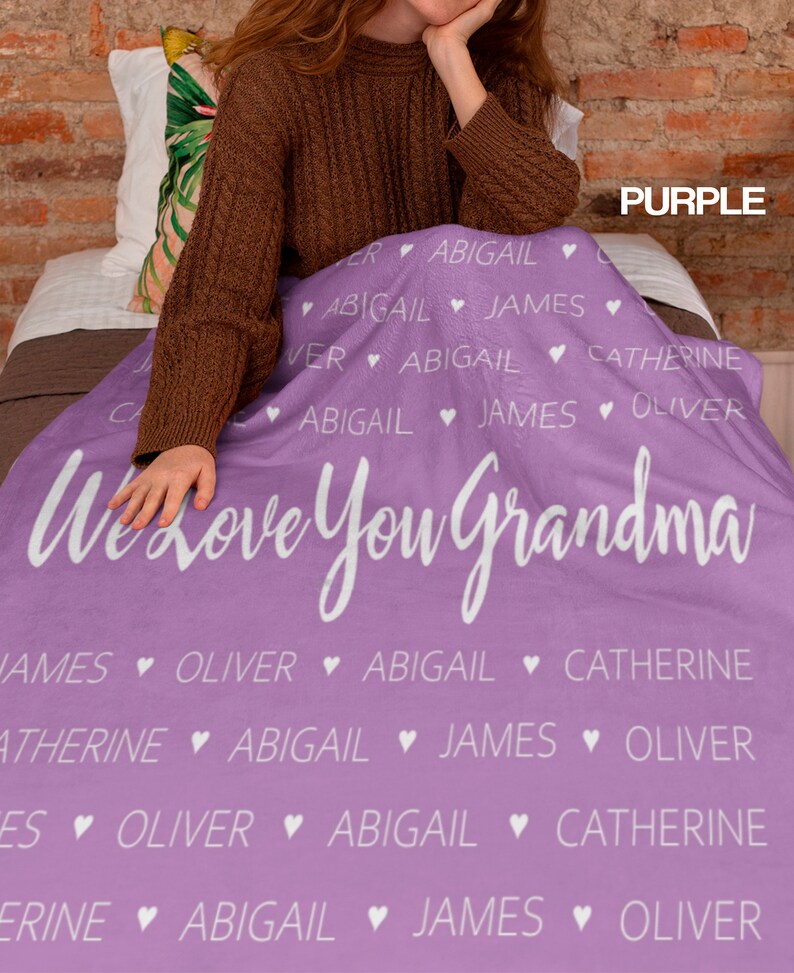 Personalized Grandma Blanket Blanket with Grandkids Names Etsy