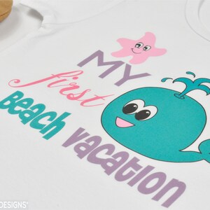 Beach Baby Onesie ® - Summer Baby Outfit - Whale Baby Clothes - Ocean Baby Shower Gift - Baby Bodysuit - My First Beach Vacation image 6