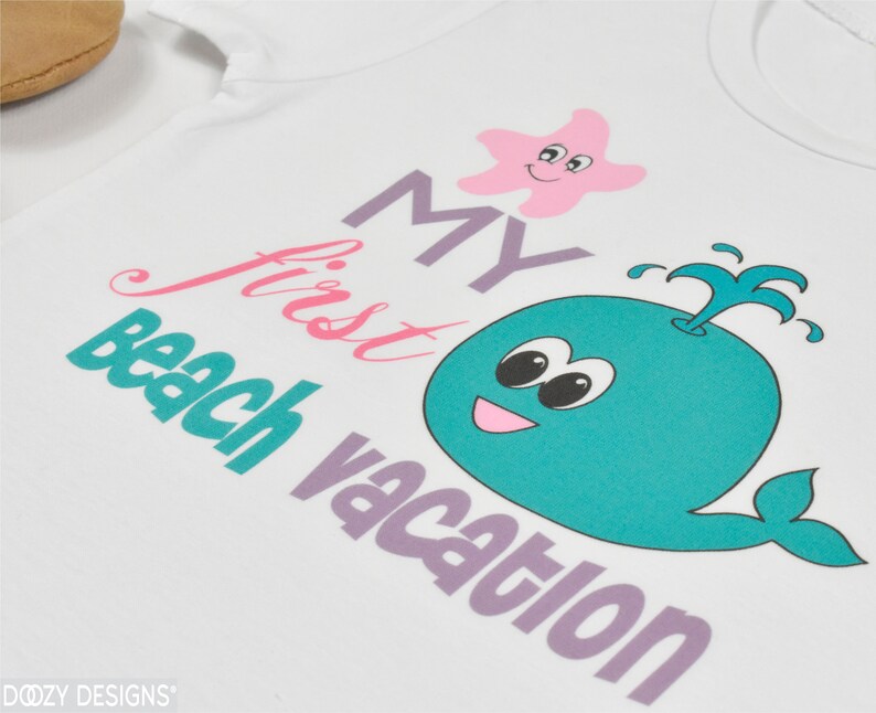 Beach Baby Onesie ® - Summer Baby Outfit - Whale Baby Clothes - Ocean Baby Shower Gift - Baby Bodysuit - My First Beach Vacation image 6