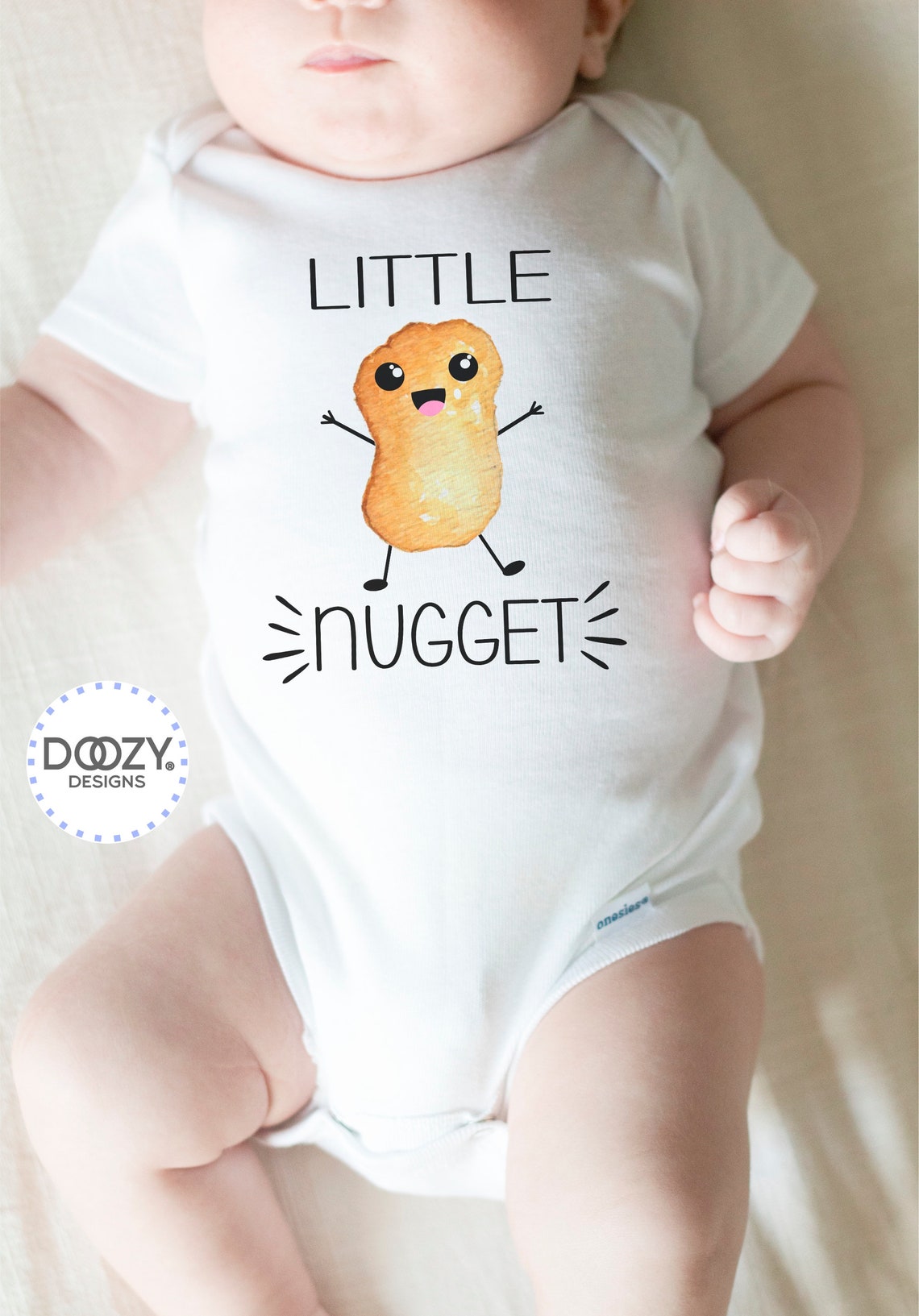 Little Nugget Onesie ® Chicken Nugget Baby Shirt Funny Baby Etsy
