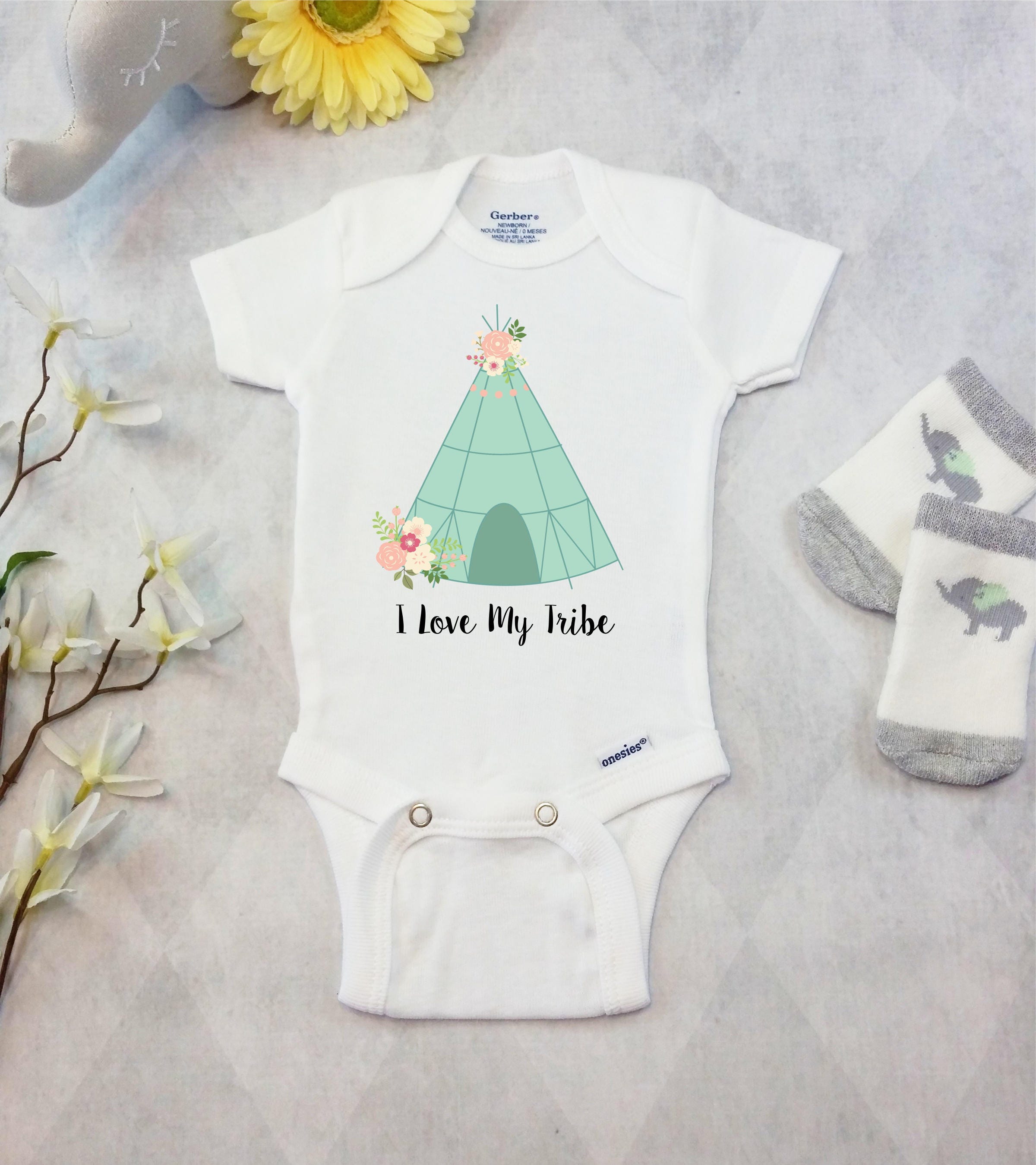 new to the tribe baby girl outfit